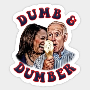 DUMB & DUMBER Biden and Harris Cartoon Sticker